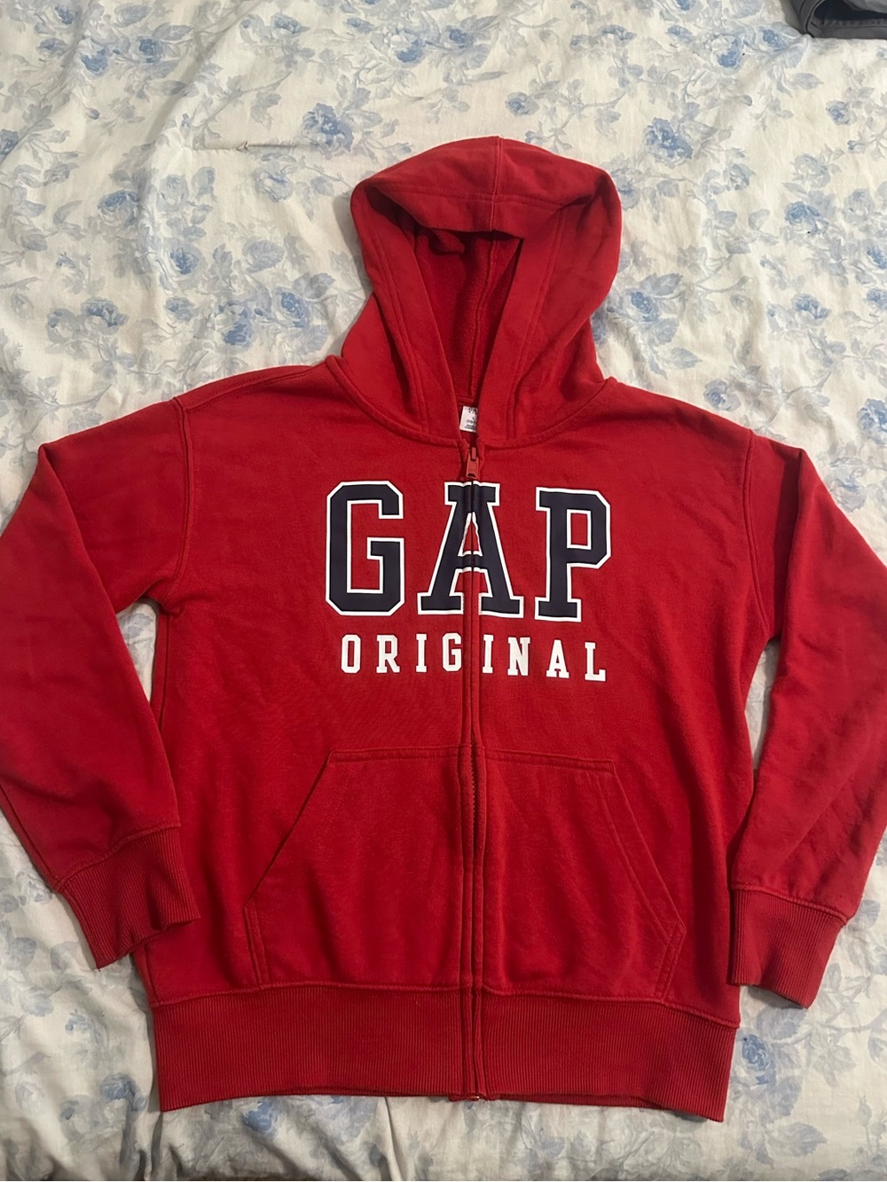 GAP Kids Red Full-Zip Hoodie with Logo